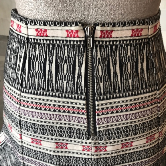 Topshop Tribal Print Ruffled Mini Skirt 4 EUC - Picture 7 of 11